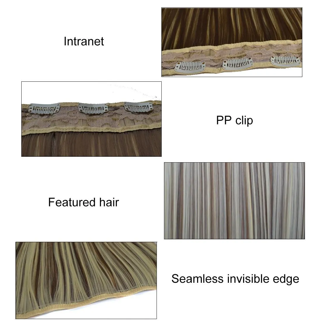 12h613 Long Straight Wig with 5 Clips - 12 Inches