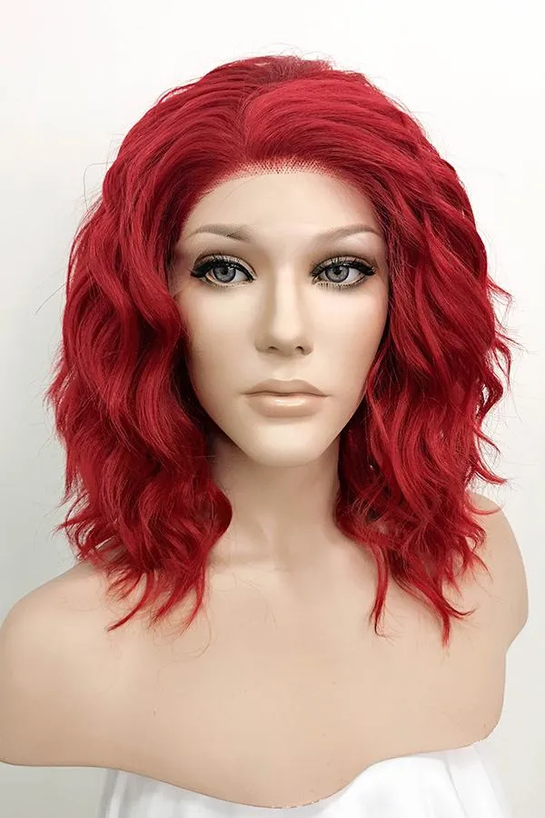 14" Red Lace Front Synthetic Hair Wig 20217