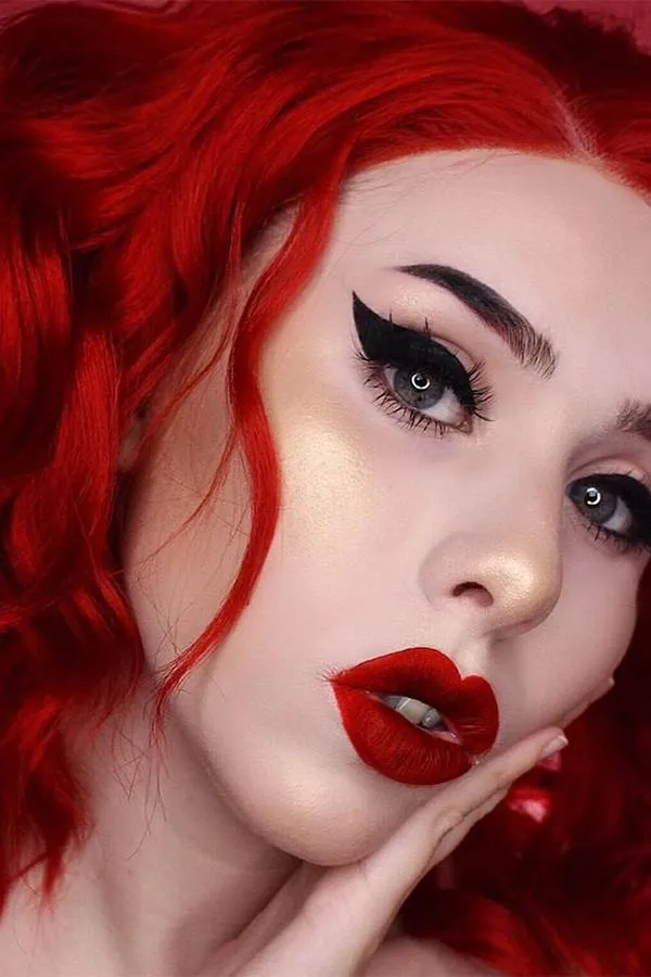 14" Red Lace Front Synthetic Hair Wig 20217