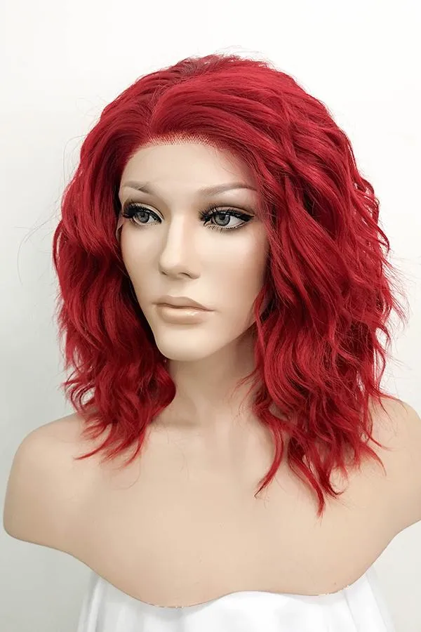 14" Red Lace Front Synthetic Hair Wig 20217