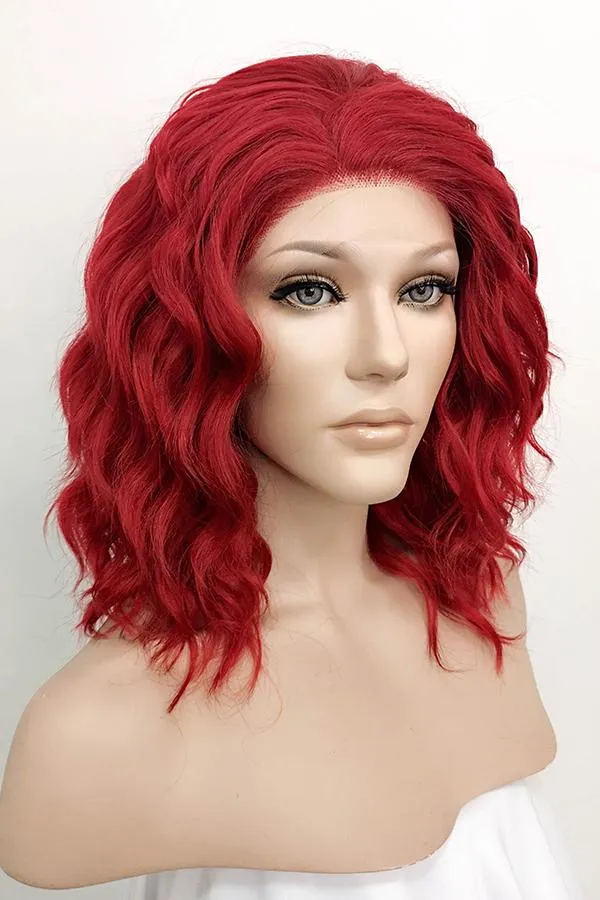 14" Red Lace Front Synthetic Hair Wig 20217