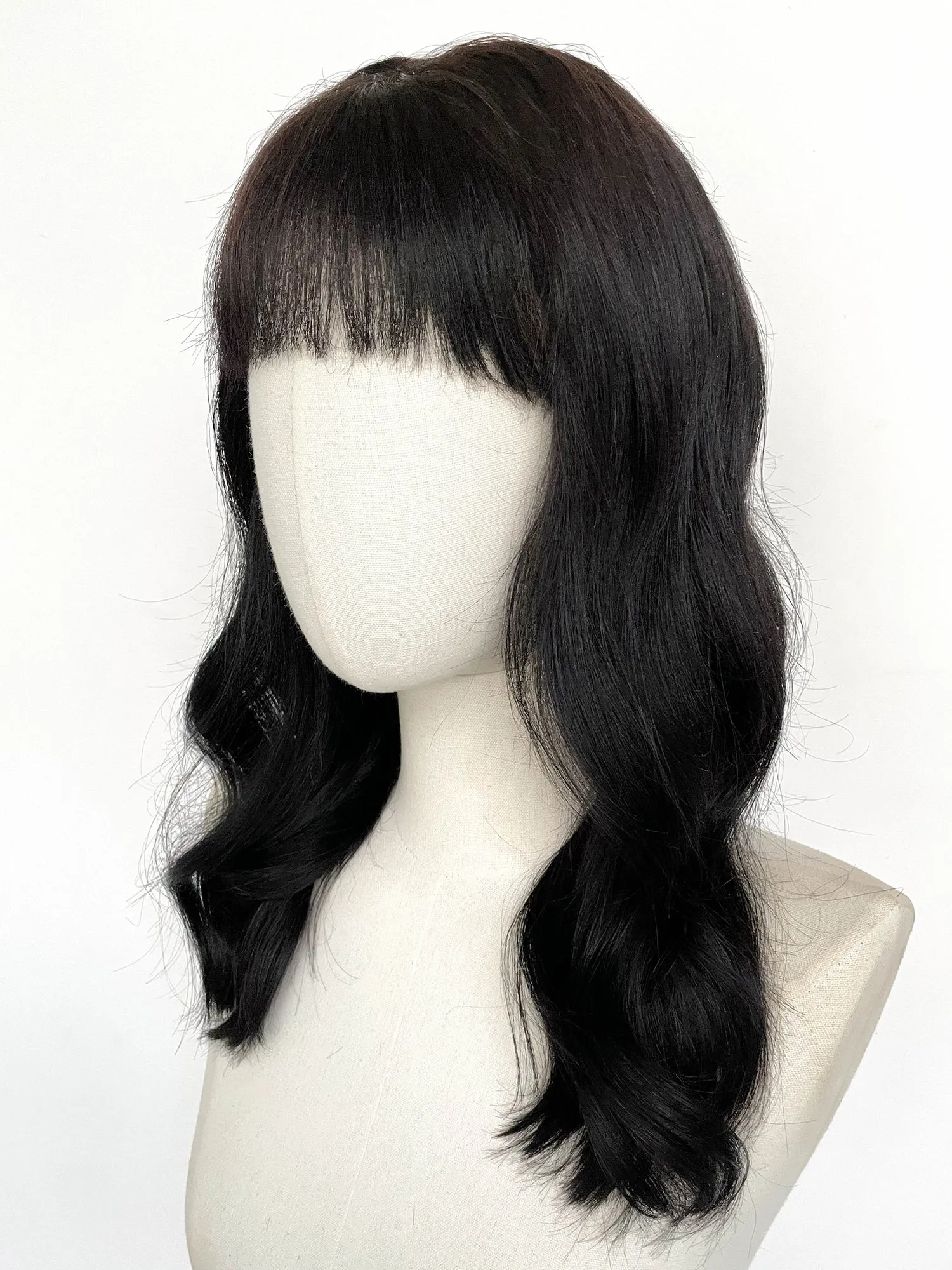 16" Long Straight Black Full Lace Remy Human Hair HHC111