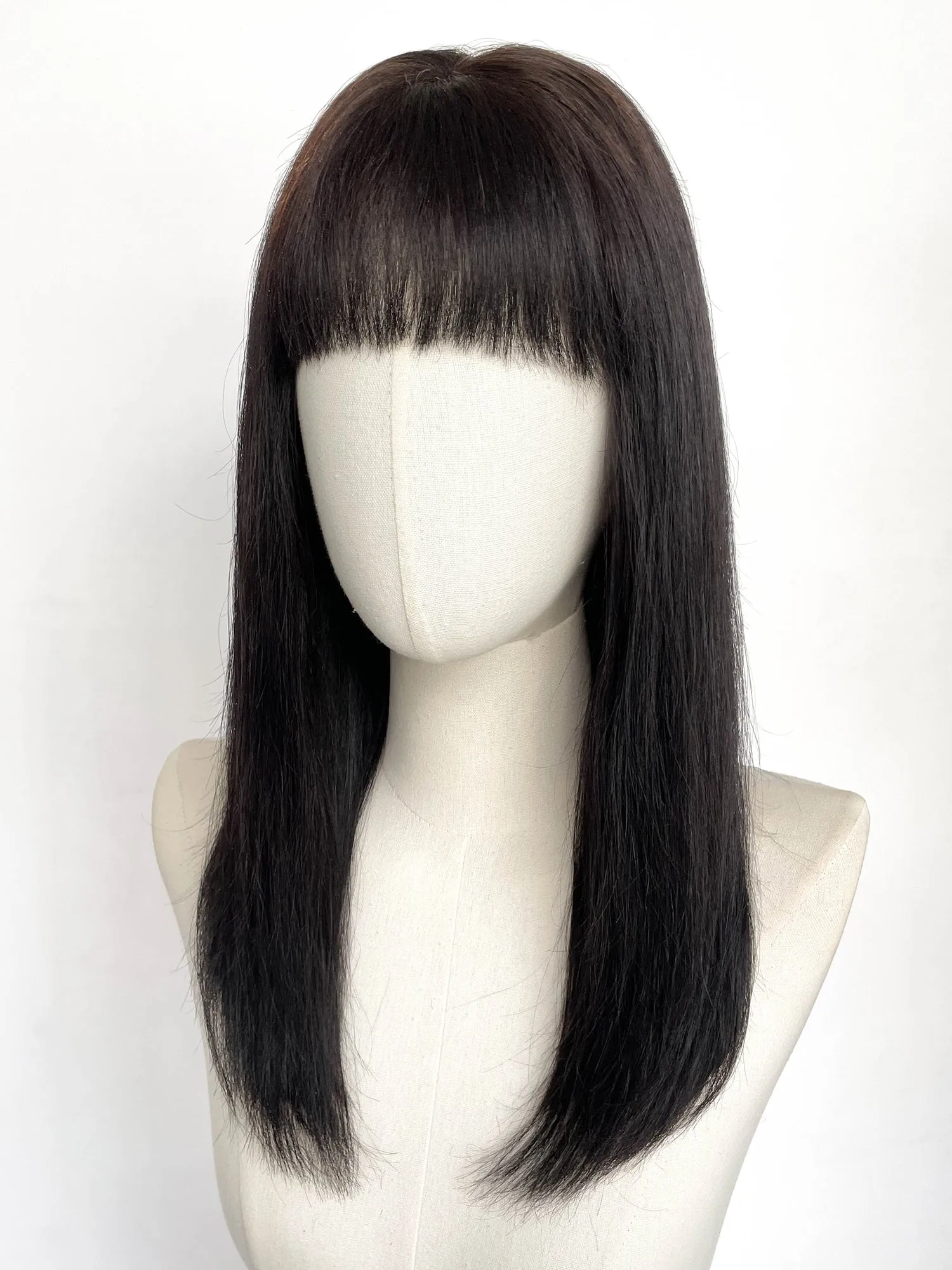 16" Long Straight Black Full Lace Remy Human Hair HHC111