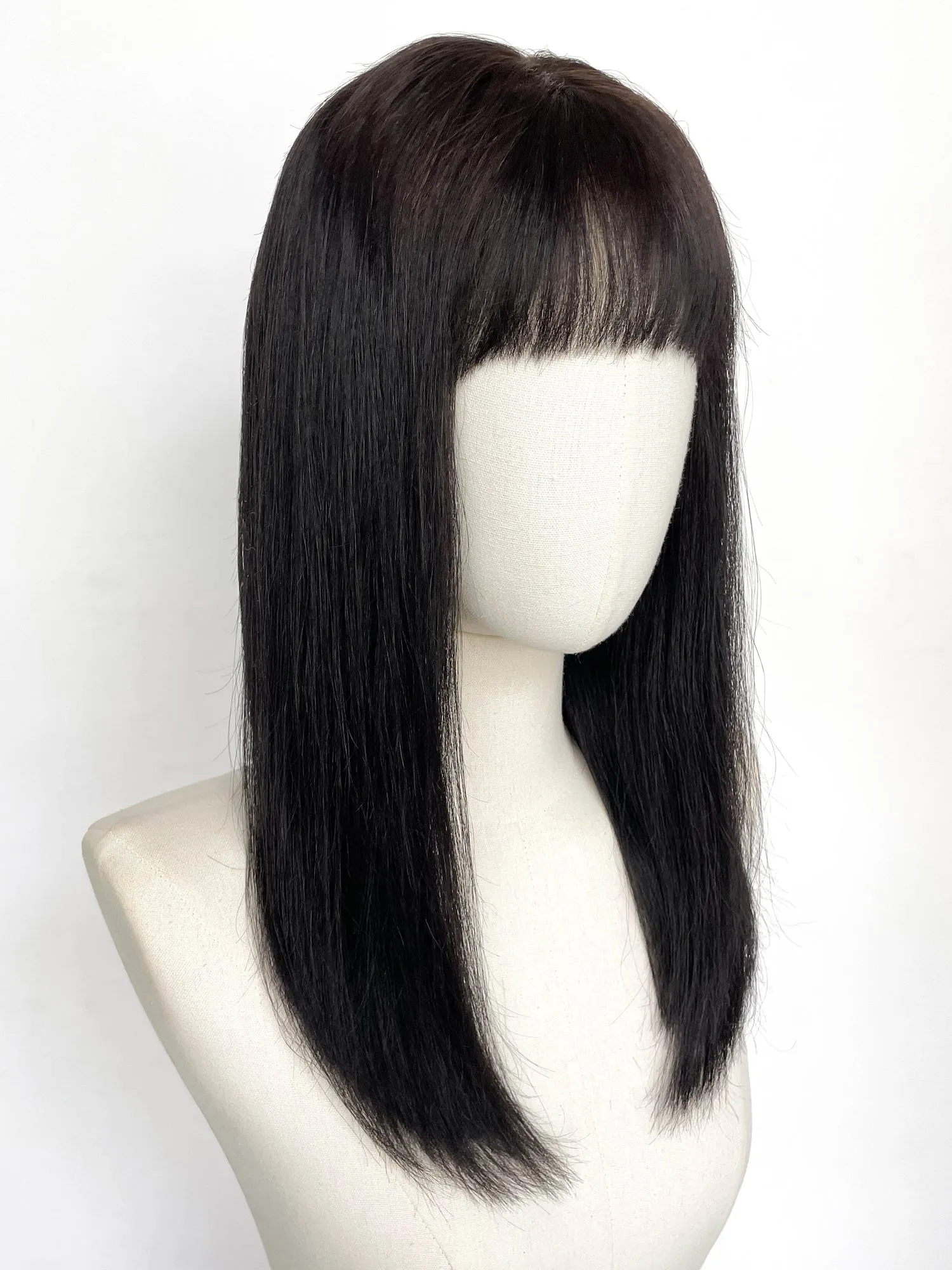 16" Long Straight Black Full Lace Remy Human Hair HHC111