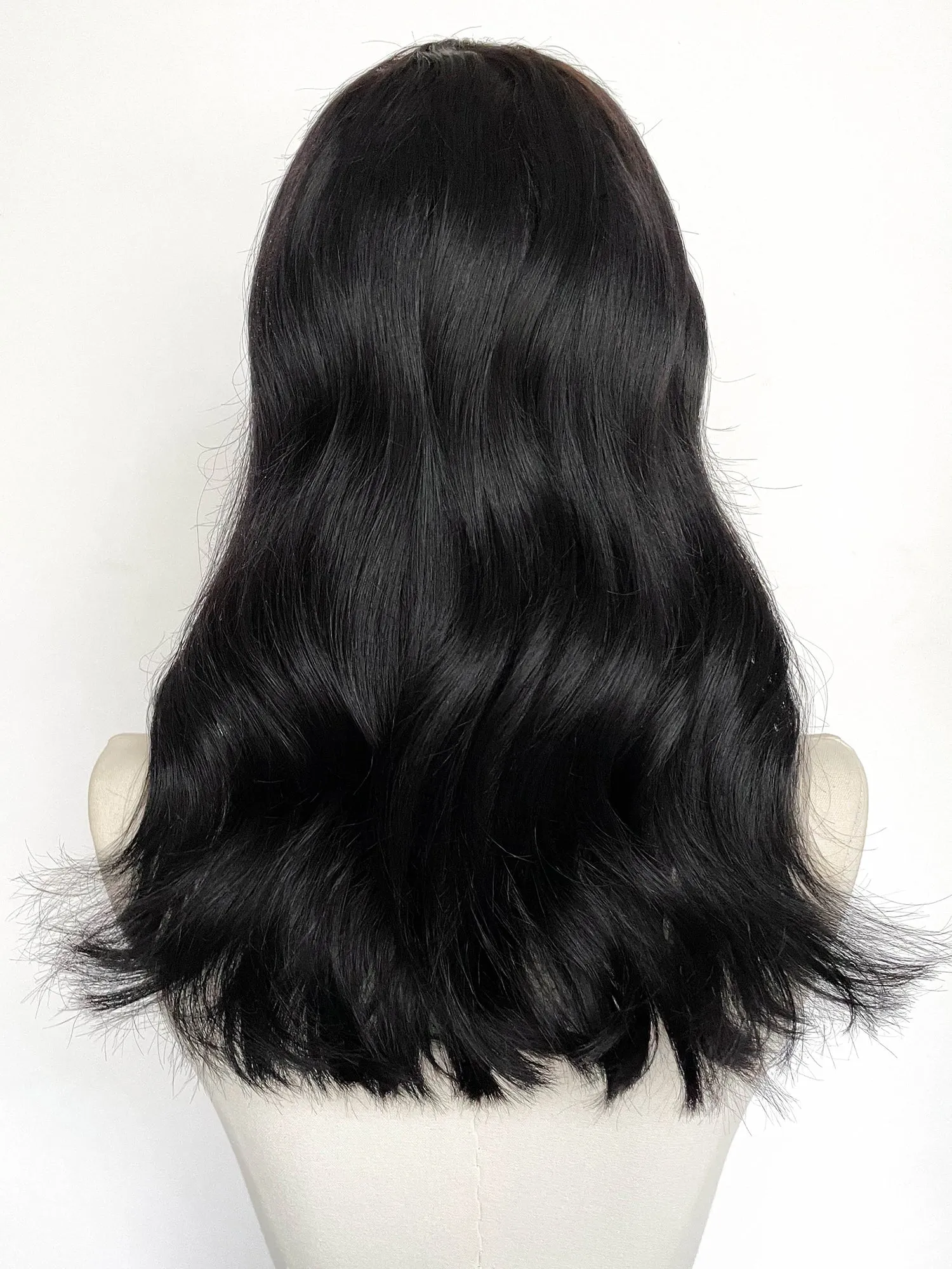 16" Long Straight Black Full Lace Remy Human Hair HHC111