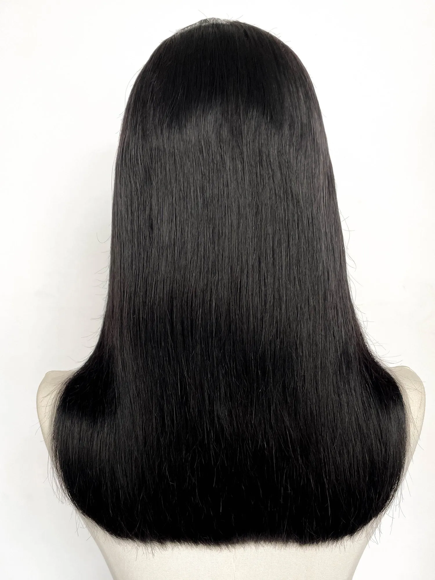 16" Long Straight Black Full Lace Remy Human Hair HHC111