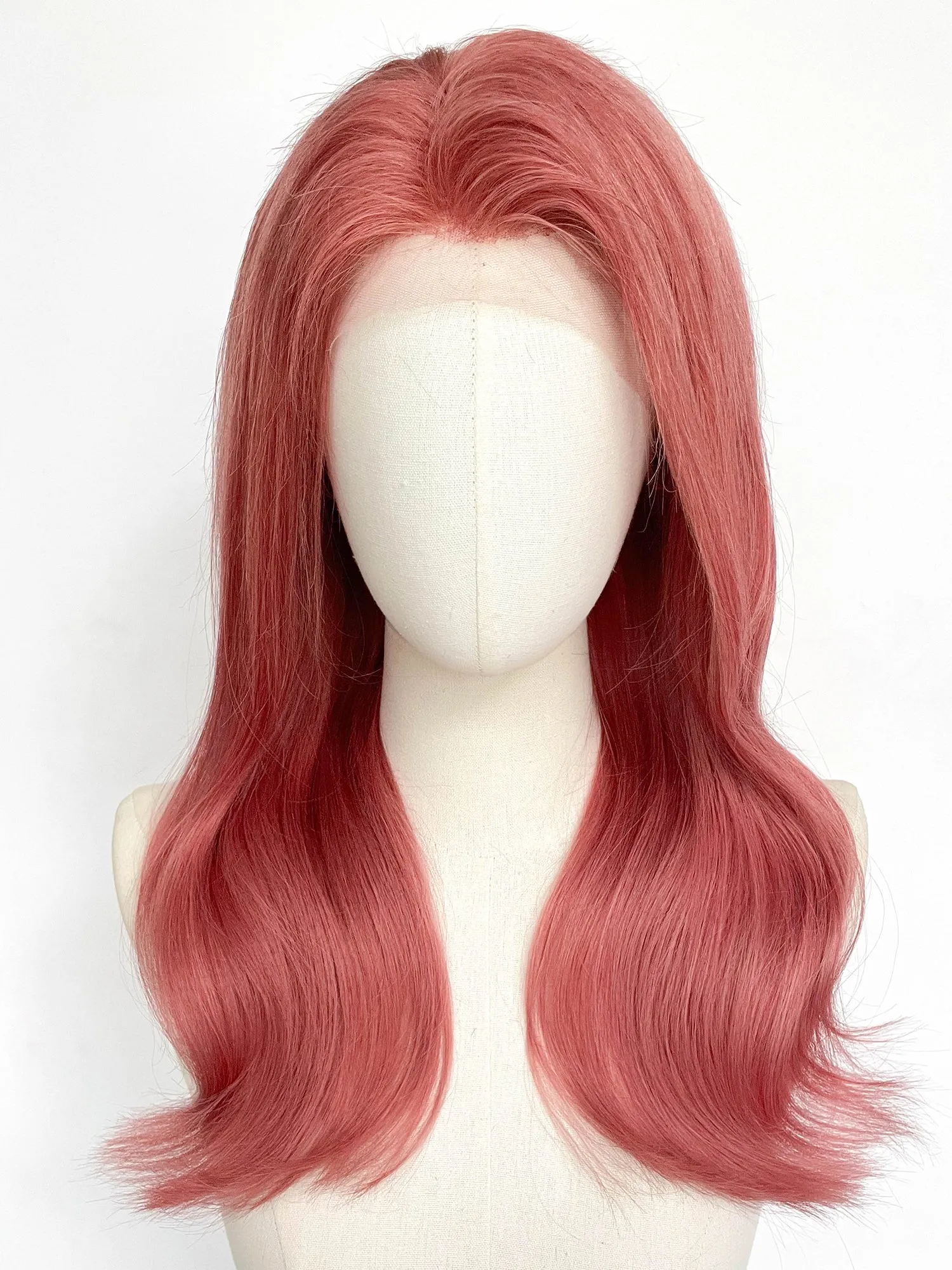 21" Long Straight Dusty Rose Pink Lace Top Remy Human Hair HHC180A