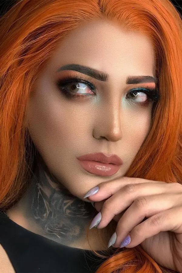 22" Dark Orange Lace Front Synthetic Wig 10003