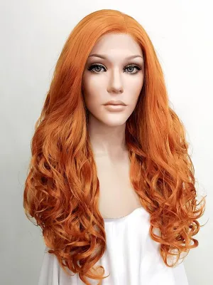22" Dark Orange Lace Front Synthetic Wig 10003
