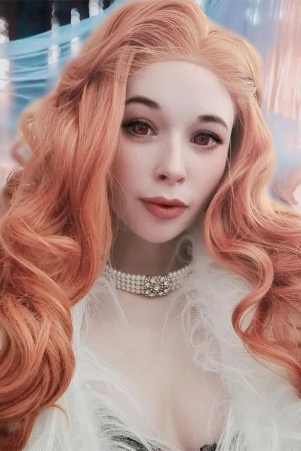 22" Dark Orange Lace Front Synthetic Wig 10003