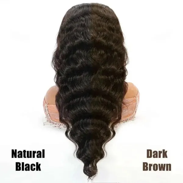 22" inch 360 Crystal HD Lace Loose Deep Wave Human Hair Wig