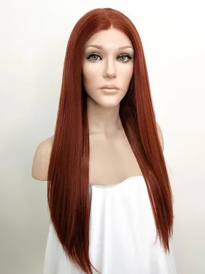 24" Auburn Lace Front Synthetic Wig 20006