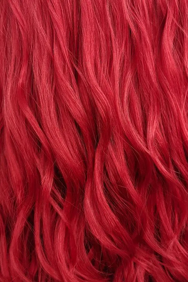 24" Dark Red Lace Front Synthetic Wig 20164