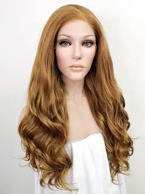 24" Golden Brown Lace Front Synthetic Wig 20061