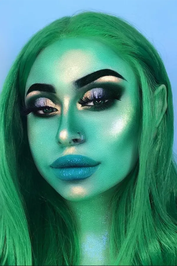24" Green Lace Front Synthetic Hair Wig 20023