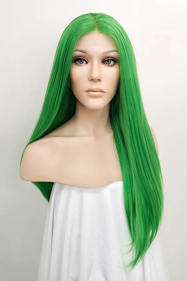 24" Green Lace Front Synthetic Hair Wig 20023