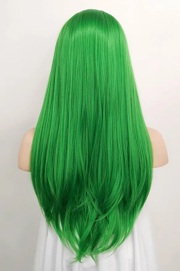 24" Green Lace Front Synthetic Hair Wig 20023