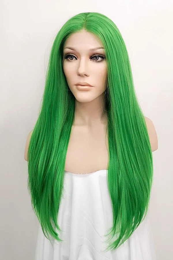 24" Green Lace Front Synthetic Hair Wig 20023