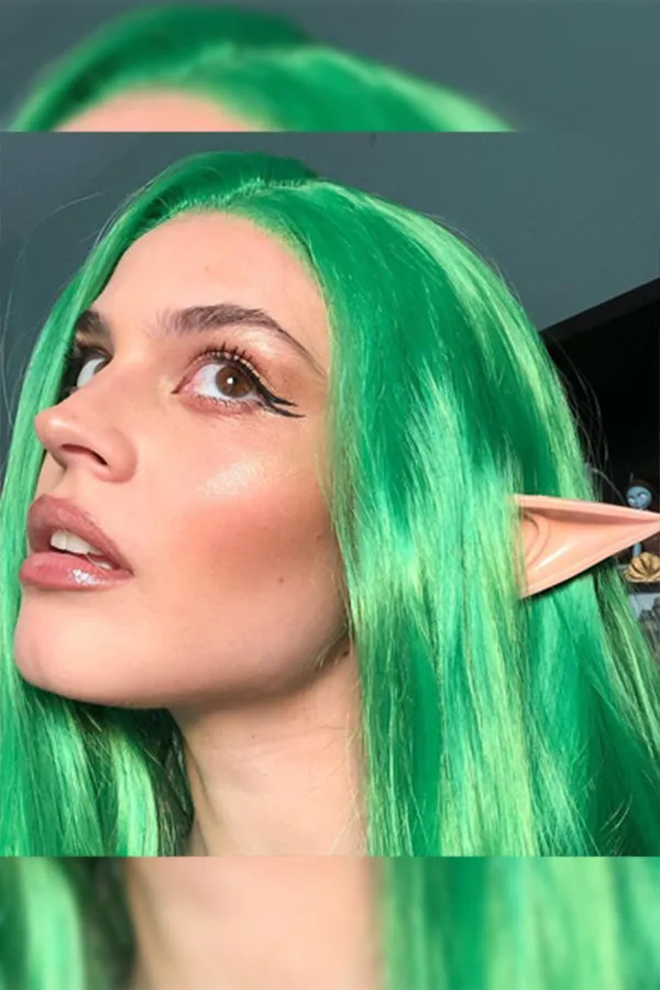24" Green Lace Front Synthetic Hair Wig 20023