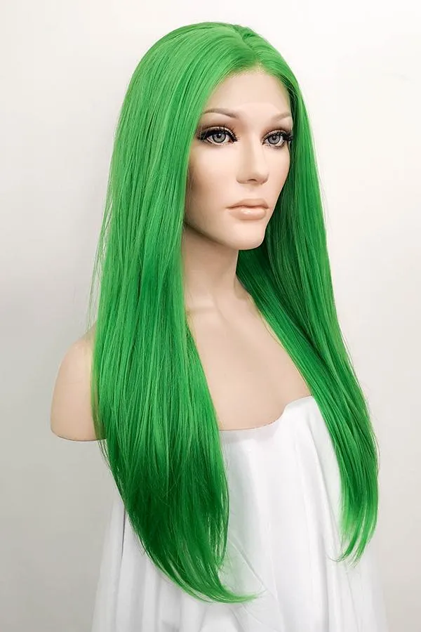 24" Green Lace Front Synthetic Hair Wig 20023