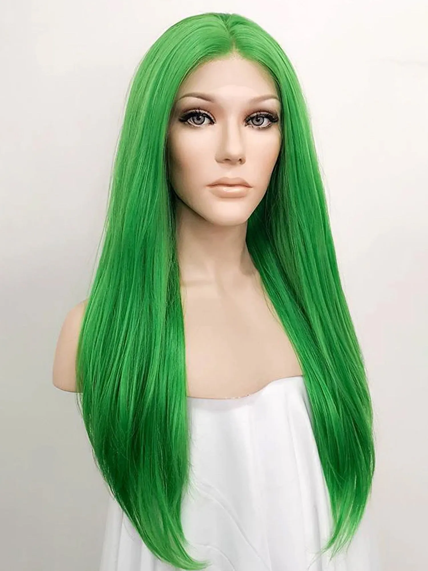24" Green Lace Front Synthetic Hair Wig 20023