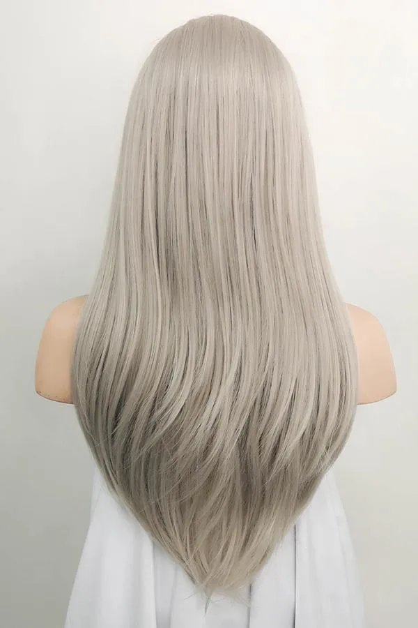 24" Grey Blonde Lace Front Synthetic Wig 20115