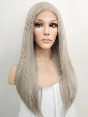 24" Grey Blonde Lace Front Synthetic Wig 20115