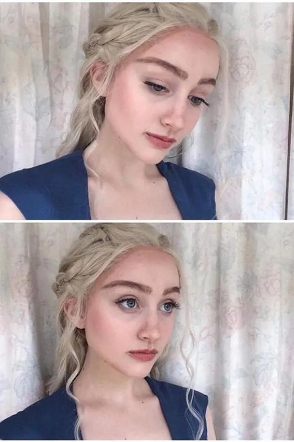 24" Light Ash Blonde Lace Front Synthetic Wig 20053