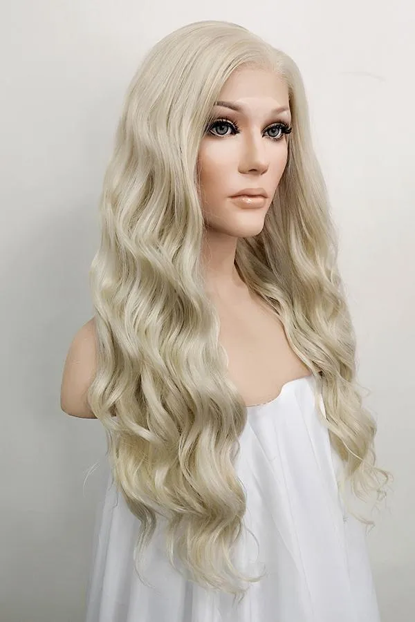 24" Light Ash Blonde Lace Front Synthetic Wig 20053