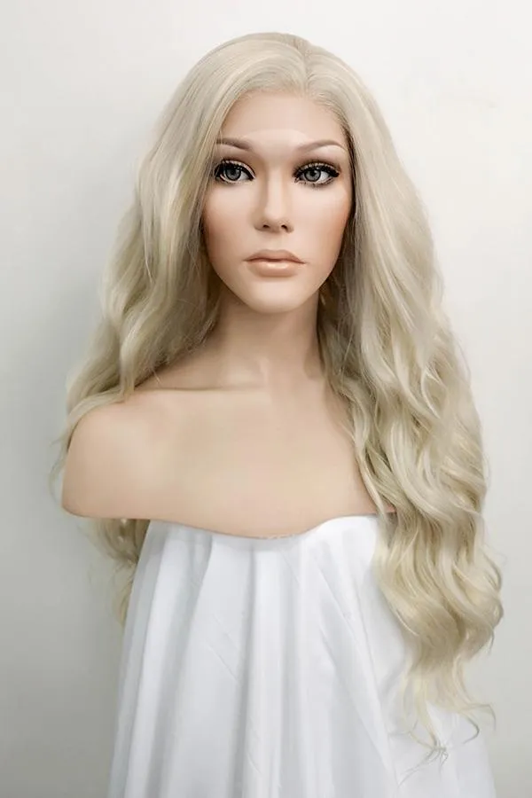 24" Light Ash Blonde Lace Front Synthetic Wig 20053
