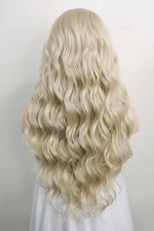 24" Light Ash Blonde Lace Front Synthetic Wig 20053