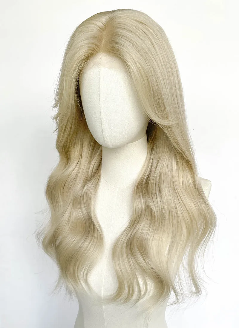 24" Long Straight Ash Blonde Lace Top Remy Human Hair HHC103