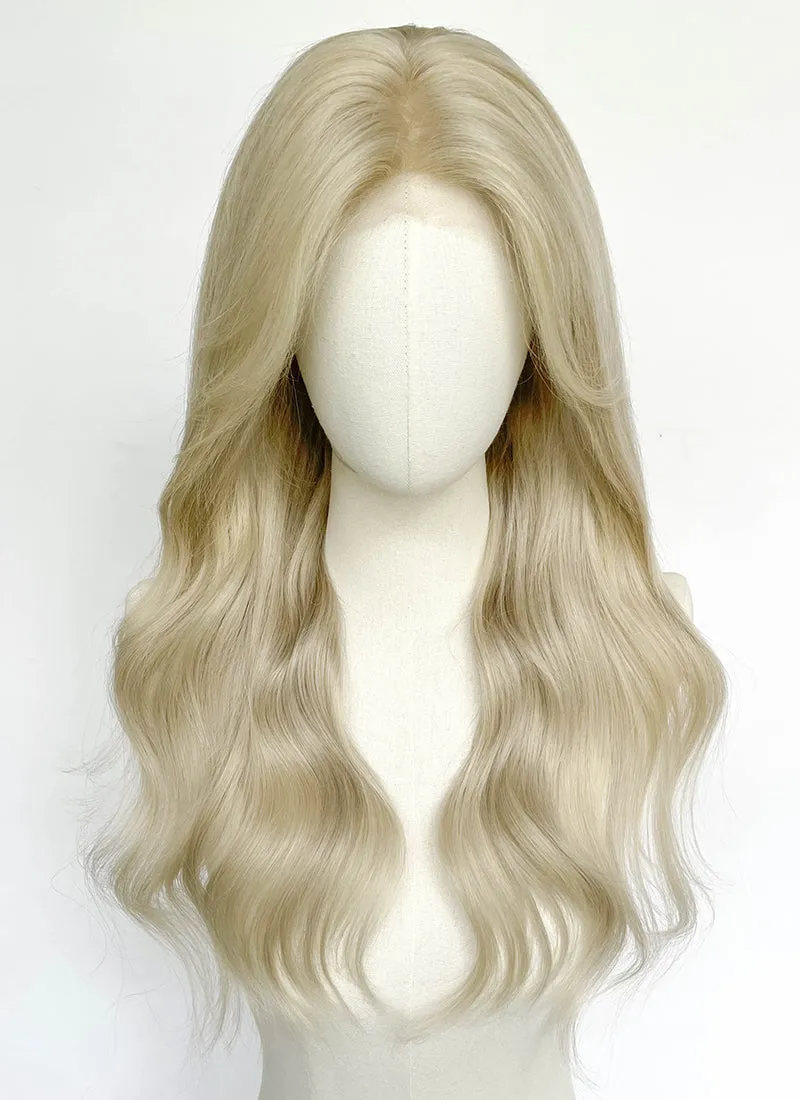 24" Long Straight Ash Blonde Lace Top Remy Human Hair HHC103