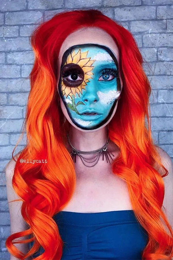 24" Mixed Orange Lace Front Synthetic Wig 20206