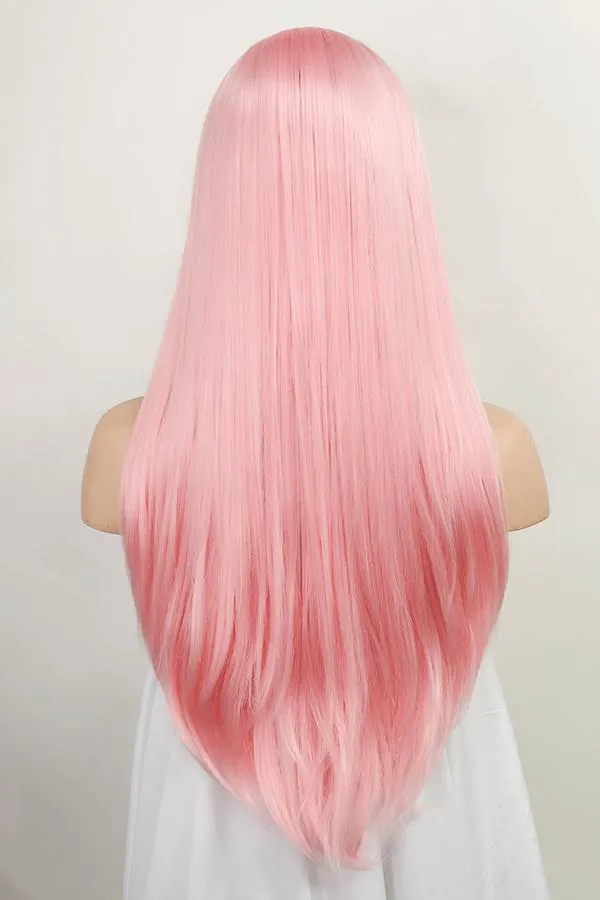 24" Pink Lace Front Synthetic Wig 20274