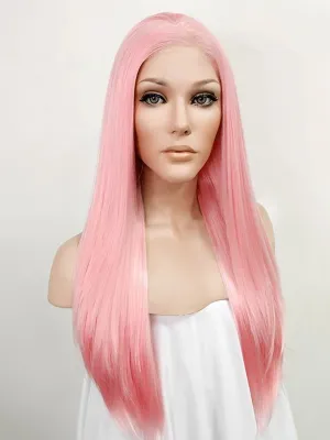 24" Pink Lace Front Synthetic Wig 20274