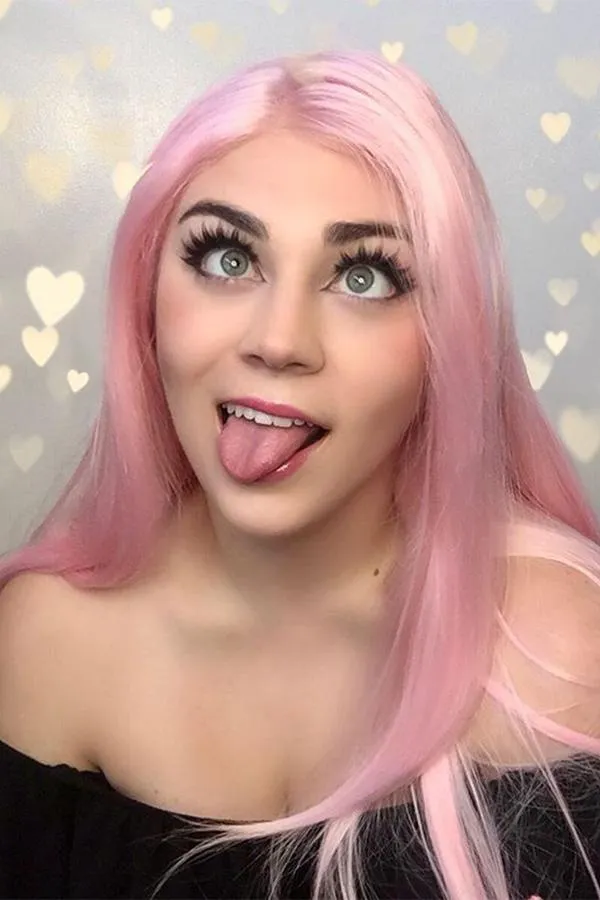 24" Pink Lace Front Synthetic Wig 20274