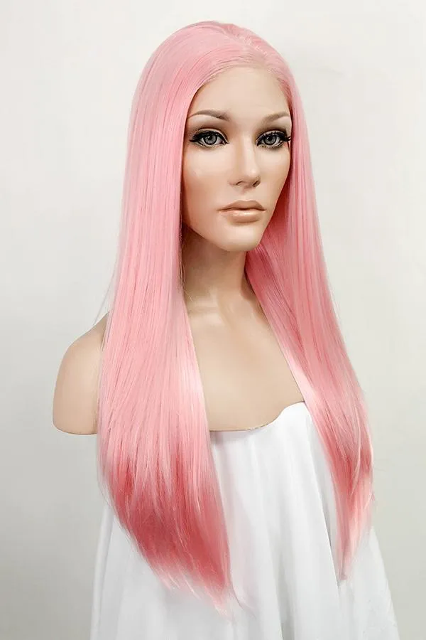 24" Pink Lace Front Synthetic Wig 20274