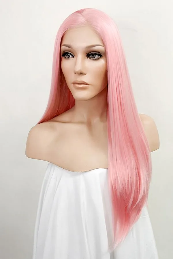 24" Pink Lace Front Synthetic Wig 20274