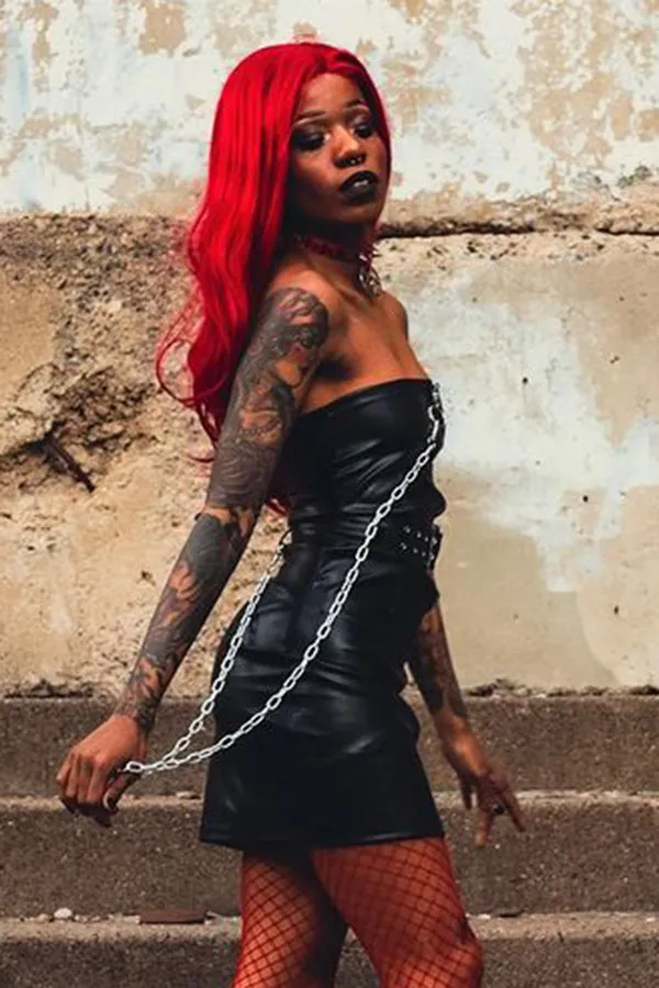 24" Red Lace Front Synthetic Hair Wig 20020