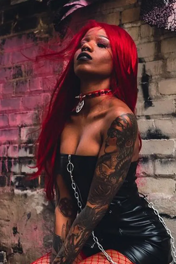 24" Red Lace Front Synthetic Hair Wig 20020
