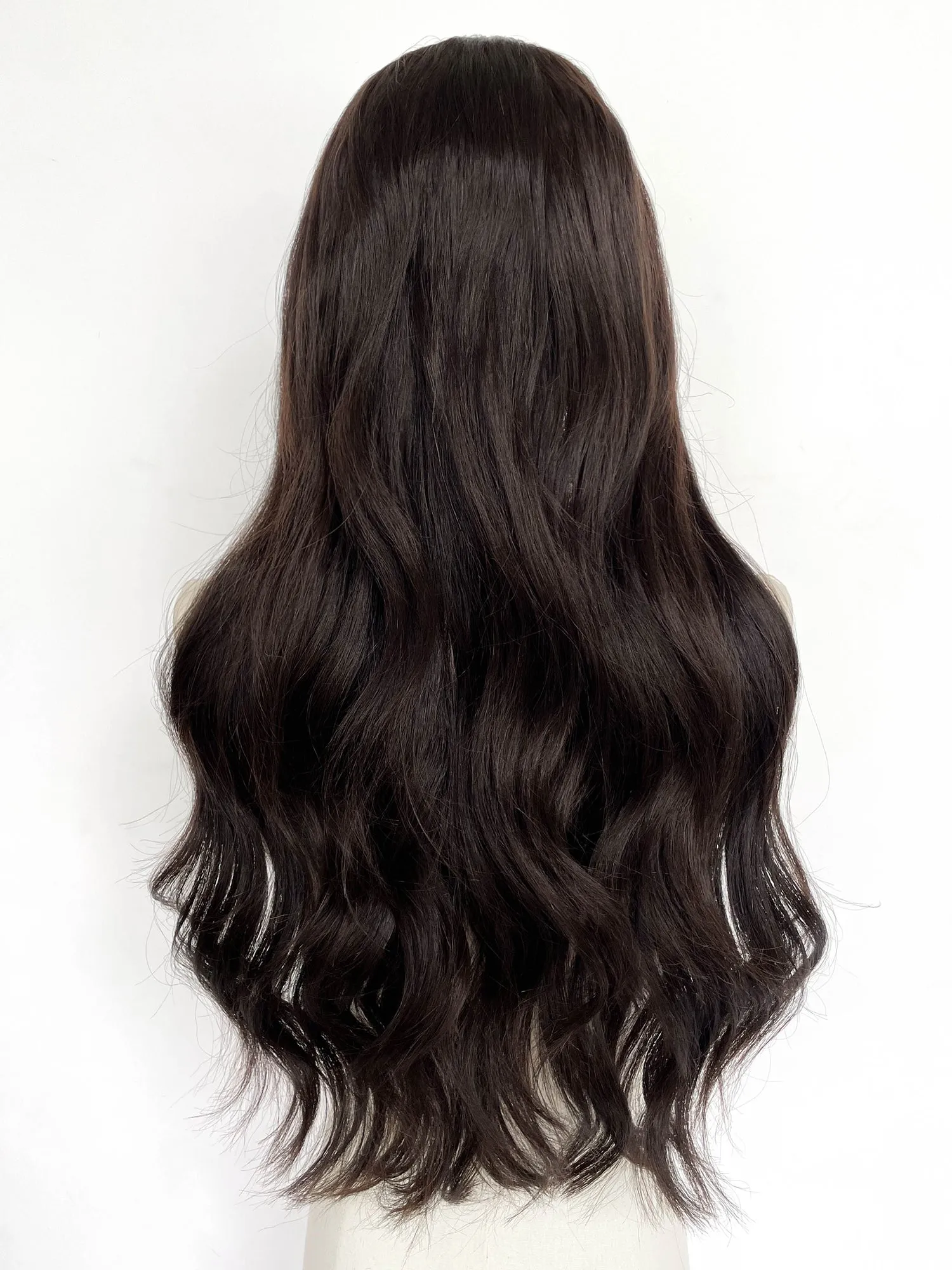25" Long Straight Brunette Lace Front Remy Human Hair HHC037