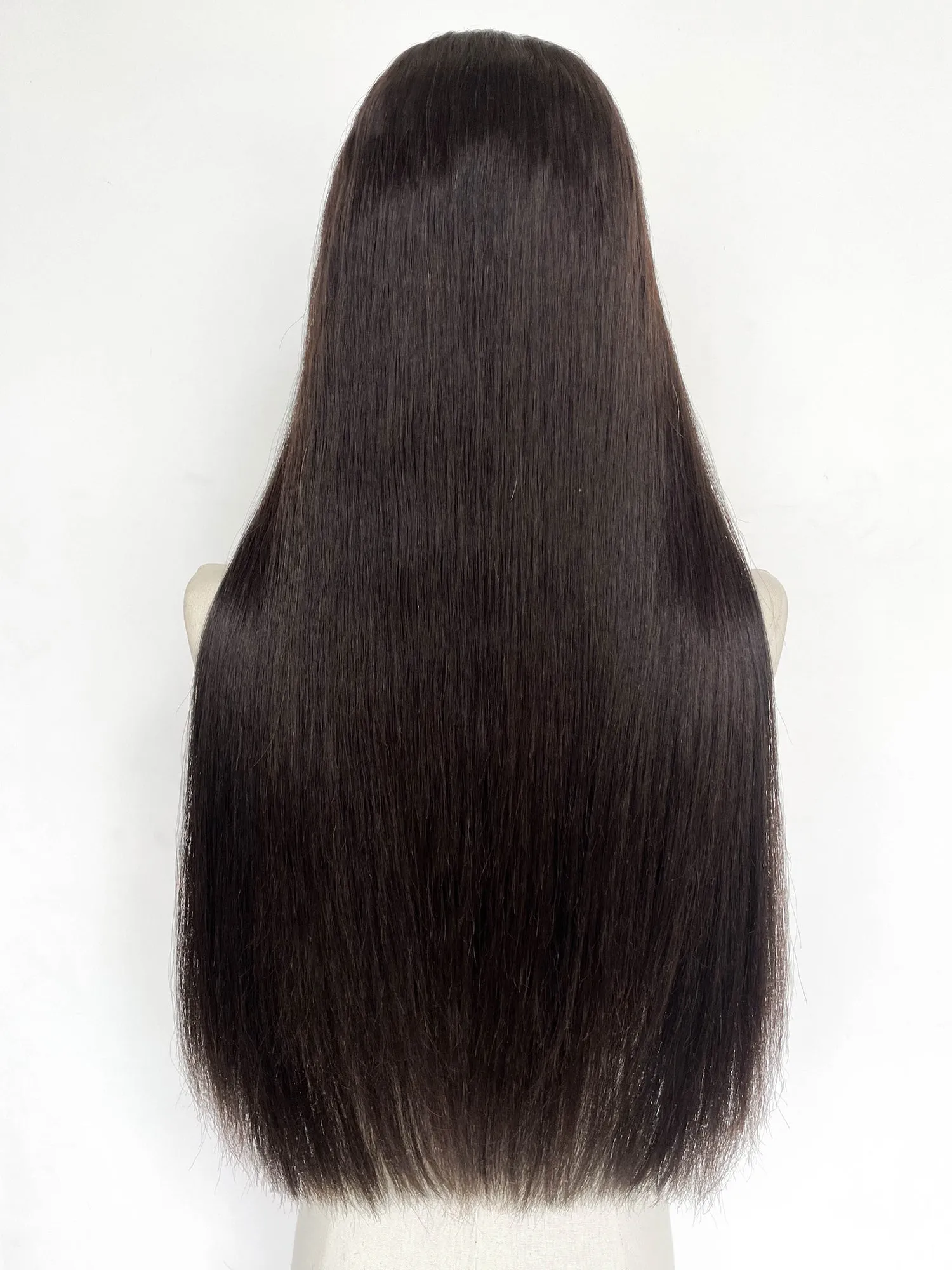 25" Long Straight Brunette Lace Front Remy Human Hair HHC037