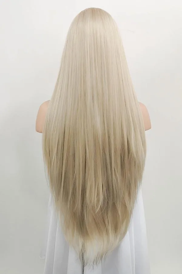 30" Ash Blonde Lace Front Synthetic Wig 10092