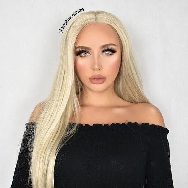 30" Ash Blonde Lace Front Synthetic Wig 10092