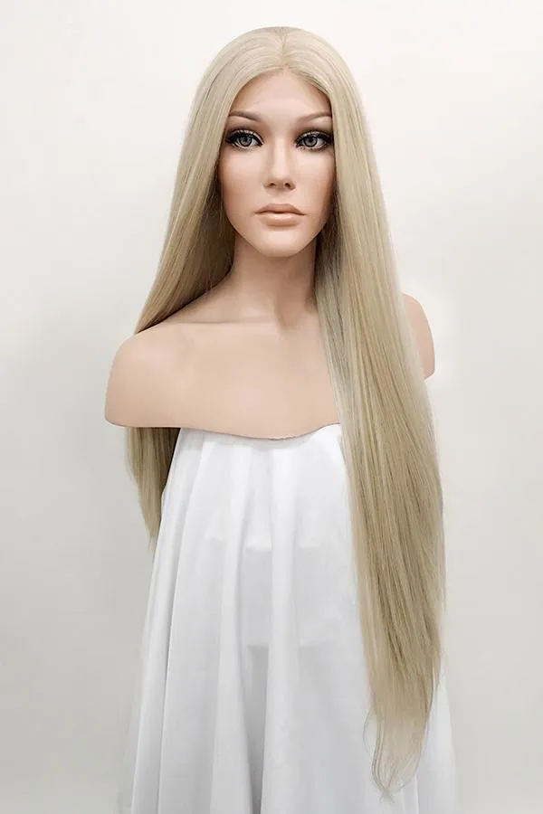 30" Ash Blonde Lace Front Synthetic Wig 10092