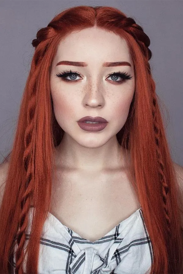 30" Auburn Yaki Lace Front Wig 10009