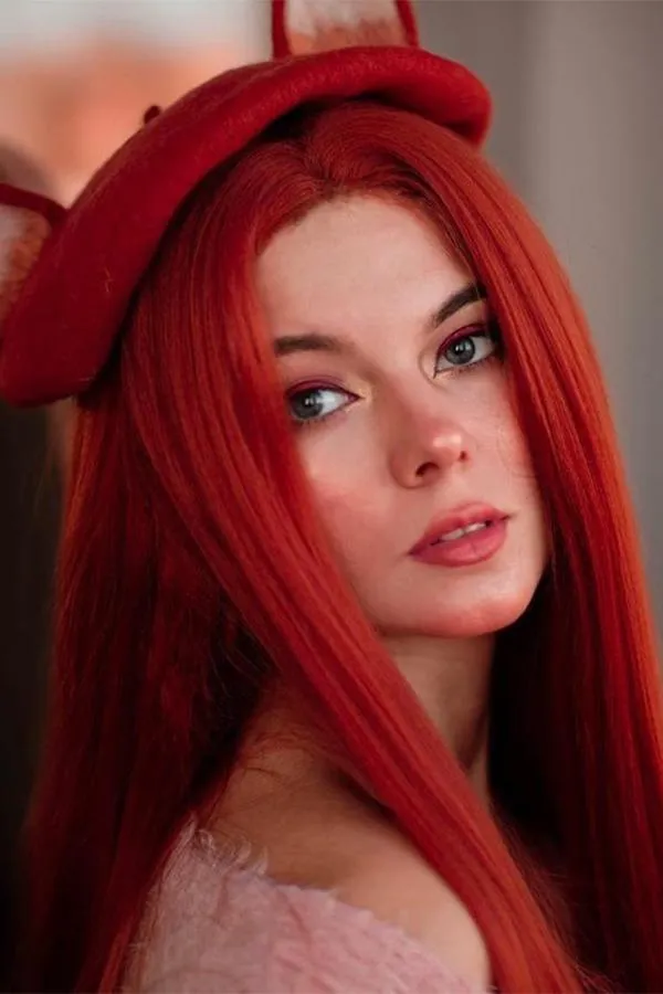 30" Auburn Yaki Lace Front Wig 10009