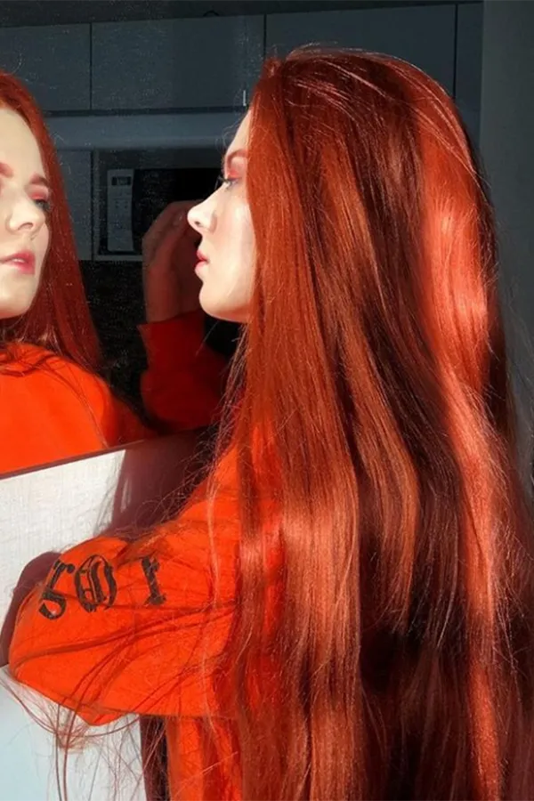 30" Auburn Yaki Lace Front Wig 10009