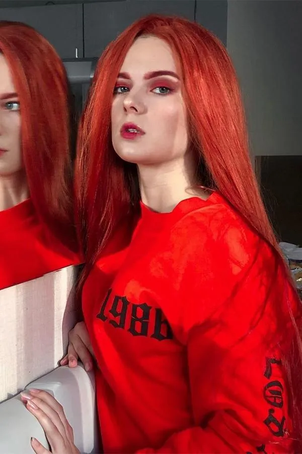 30" Auburn Yaki Lace Front Wig 10009